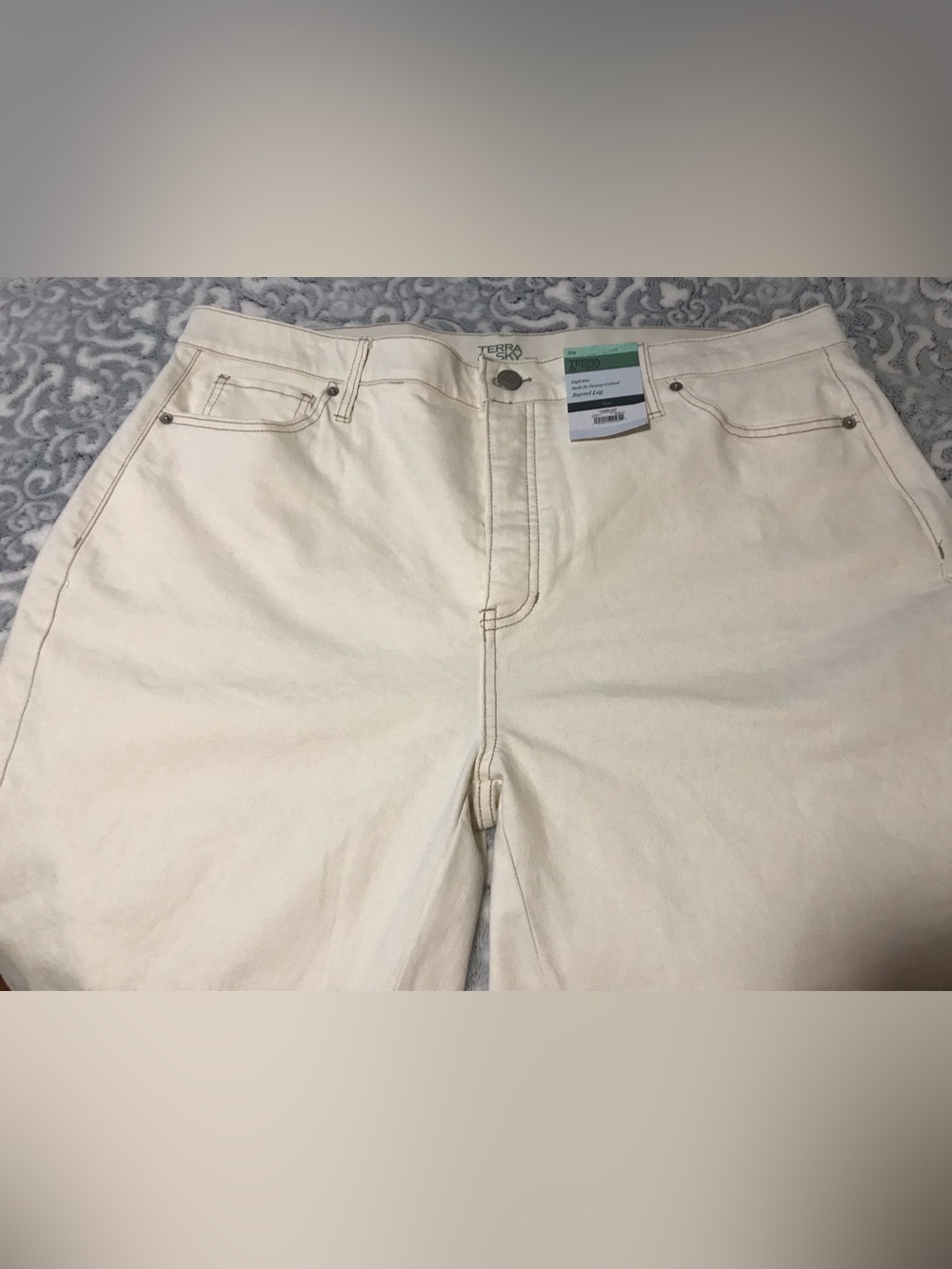 NWT Terra & Sky Cream Barrel Jeans Size 20W